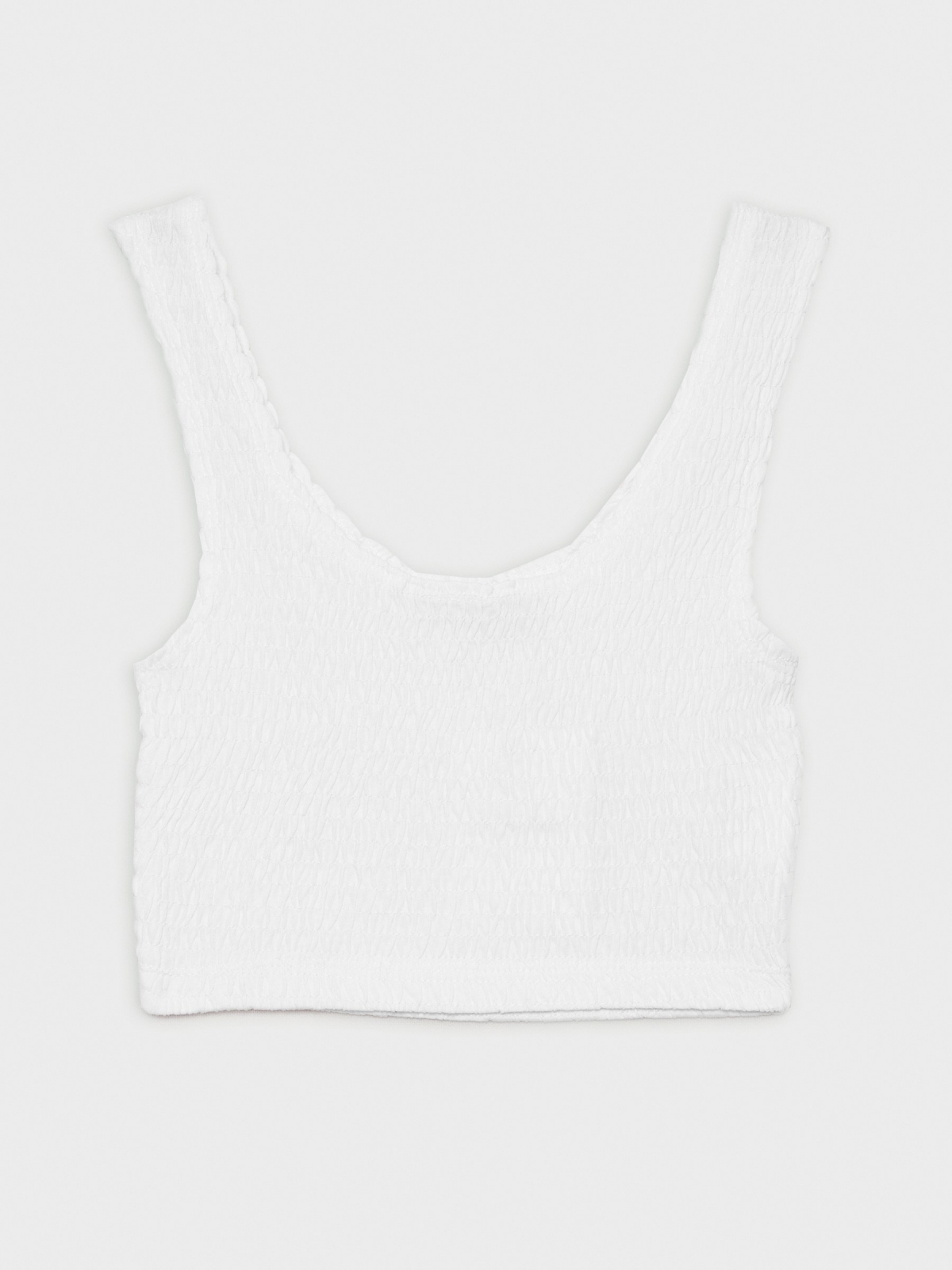  Crop top honeycomb white