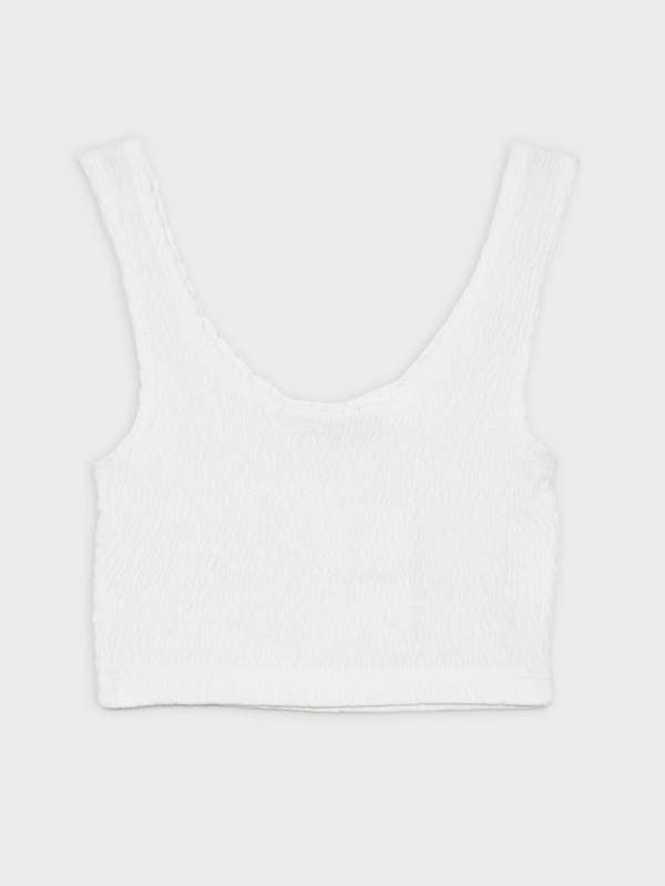  Crop top honeycomb white