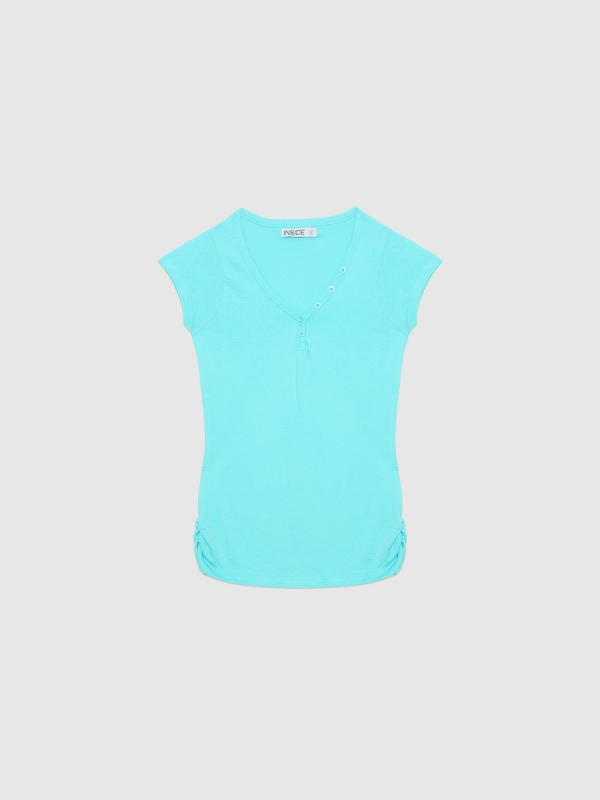  Basic V-neck T-shirt turquoise