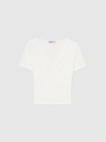 %Pto% Crop cross neck t-shirt white