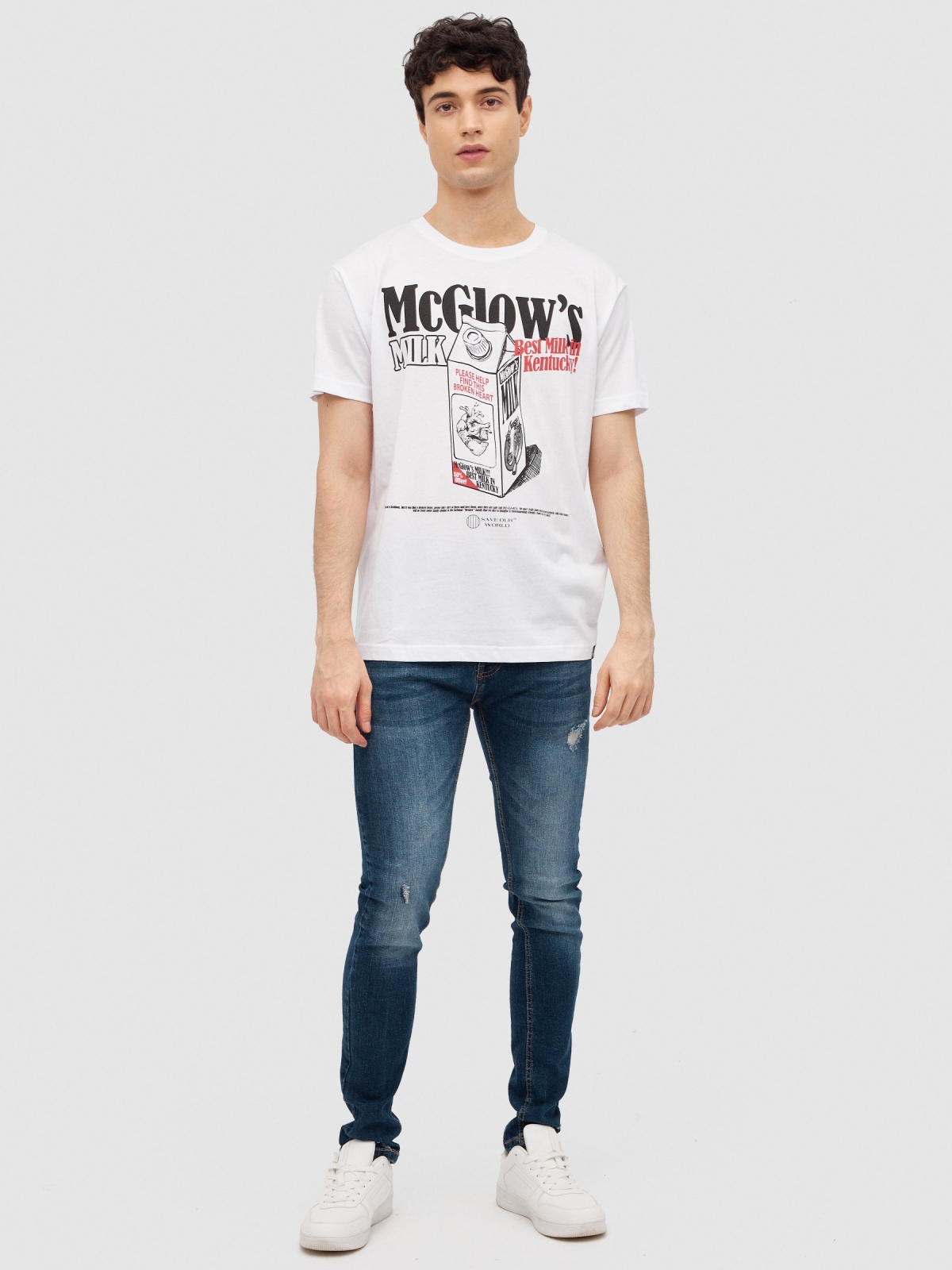 Camiseta Milk Kentucky blanco vista general frontal