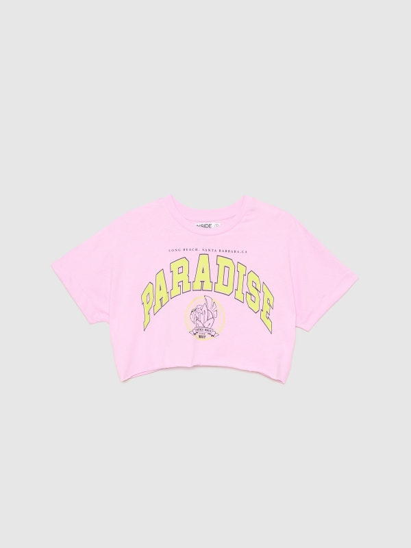  Camiseta crop Paradise magenta