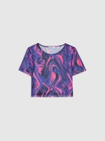 %Pto% Crop top tull psicoldelia azul añil