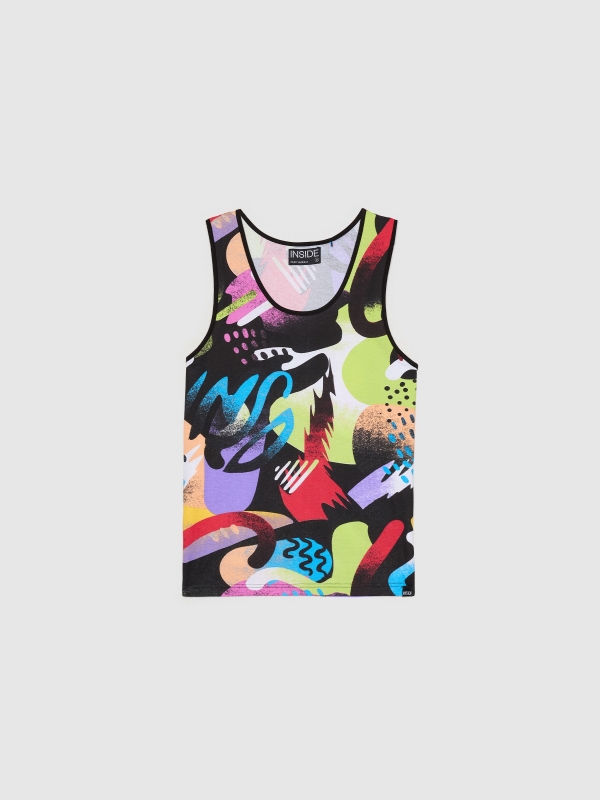  Graffiti stains tank top black