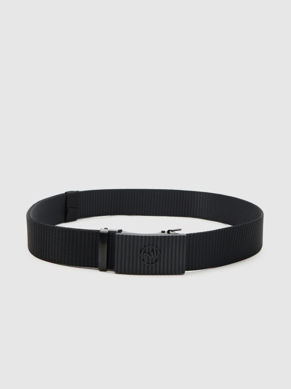 Basic canvas belt black detail view