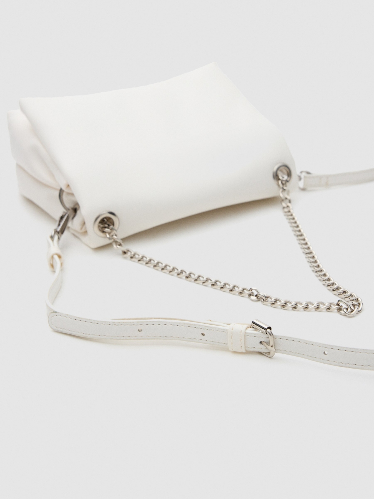 Multi-position shoulder bag white detail view