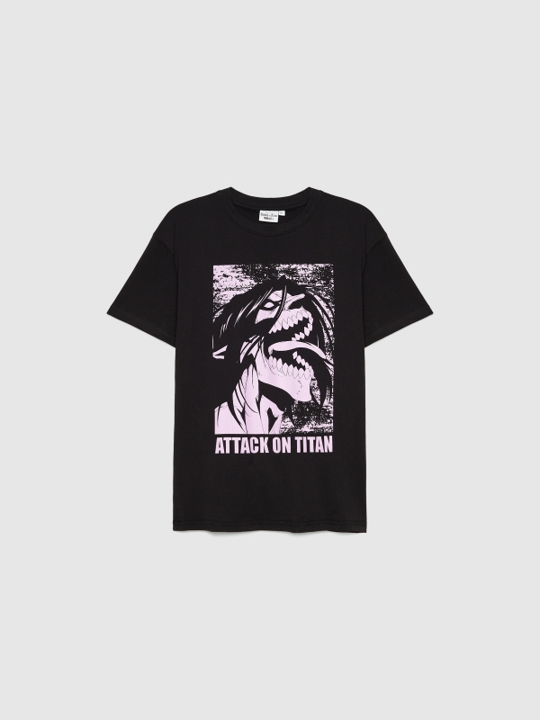  Camiseta oversize Attack On Titan negro