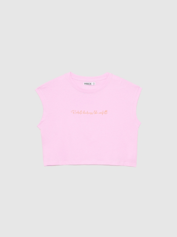  Crop top mensaje magenta