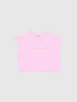 %Pto% Crop top mensaje magenta
