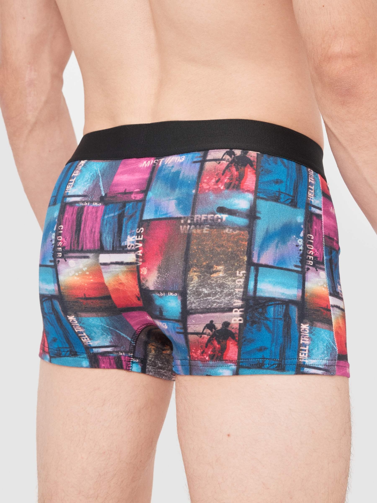 Photographic boxer briefs multicolor detail view