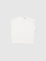%Pto% Top volantes con espalda cut out blanco