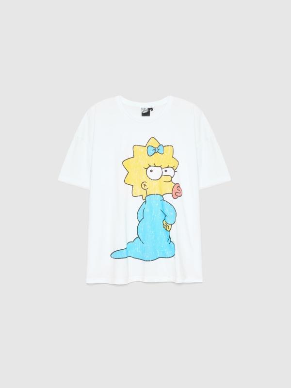  Camiseta oversize Maggie Simpson blanco