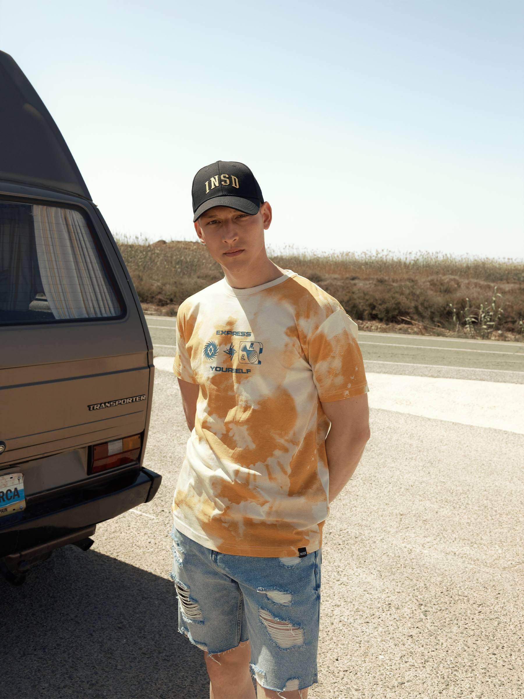 TIE&DYE yourself T-shirt sand middle front view