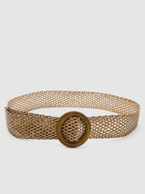 Raffia belt beige detail view