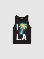 %Pto% T-shirt de alças L.A. preto