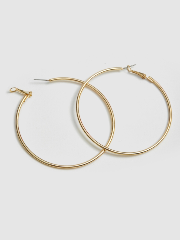 Set 3 hoop earrings beige detail view