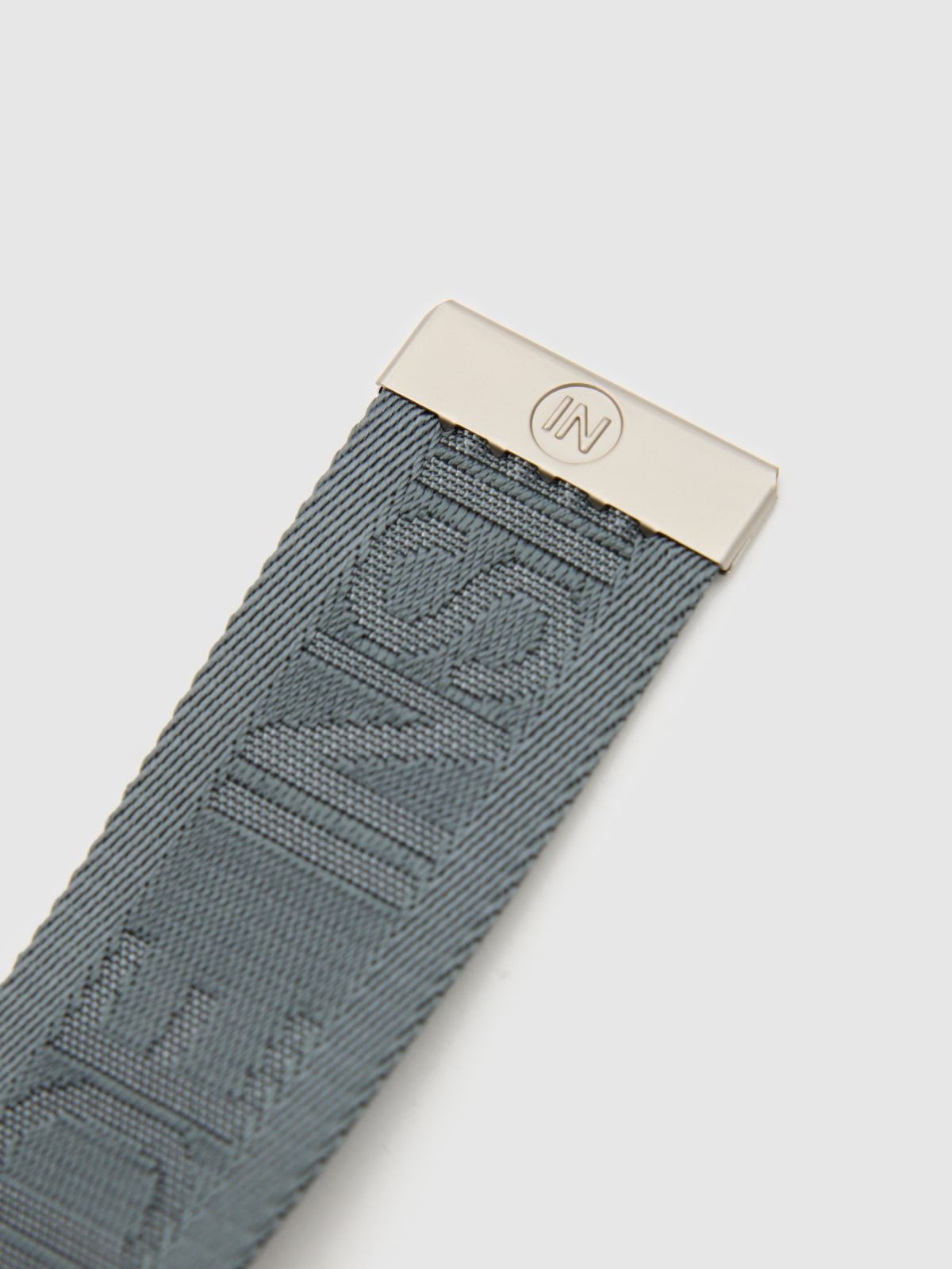 Gradient letter canvas belt dark grey detail view