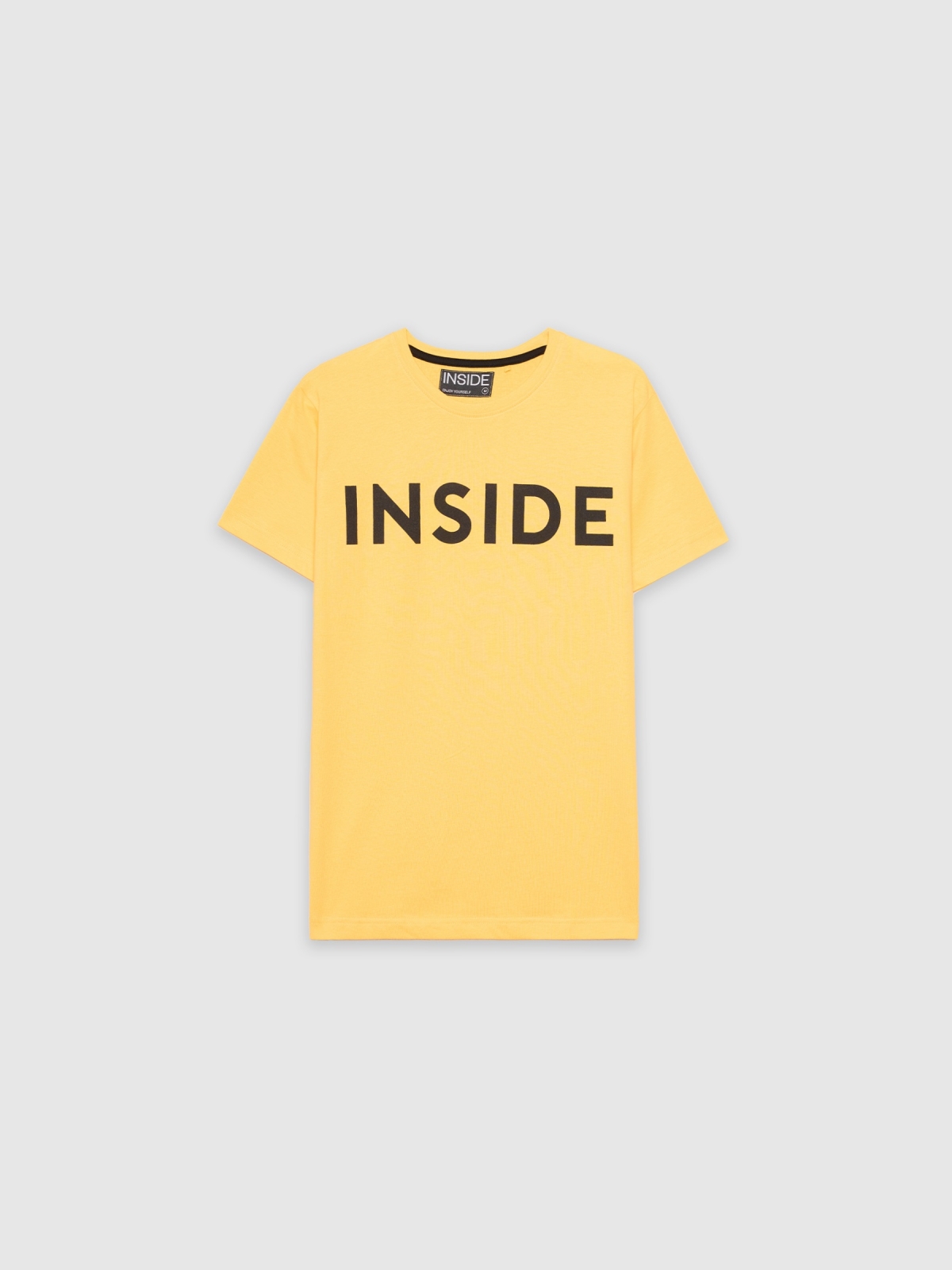 Camiseta básica "INSIDE" ocre vista detalle