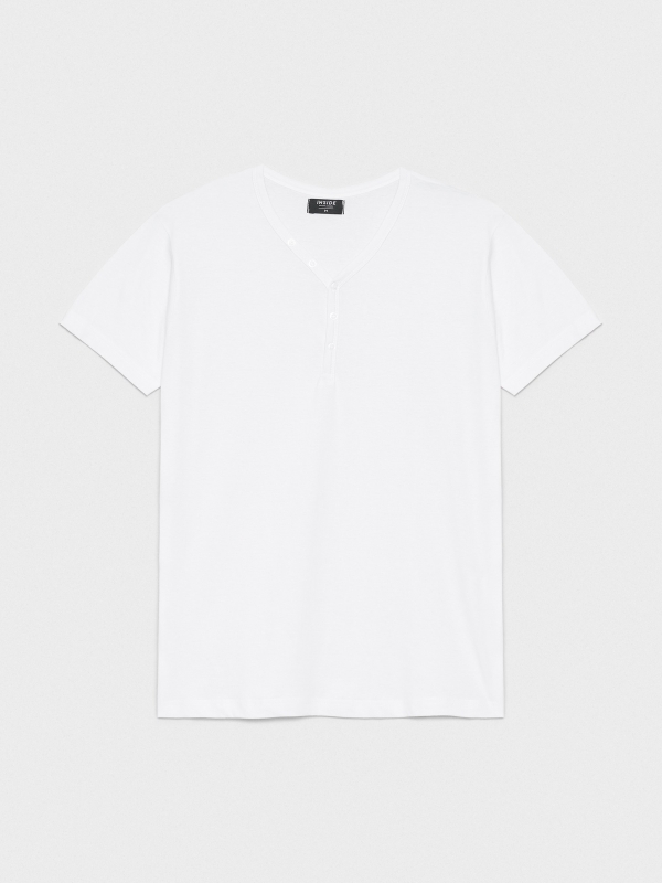  Buttons neck t-shirt white