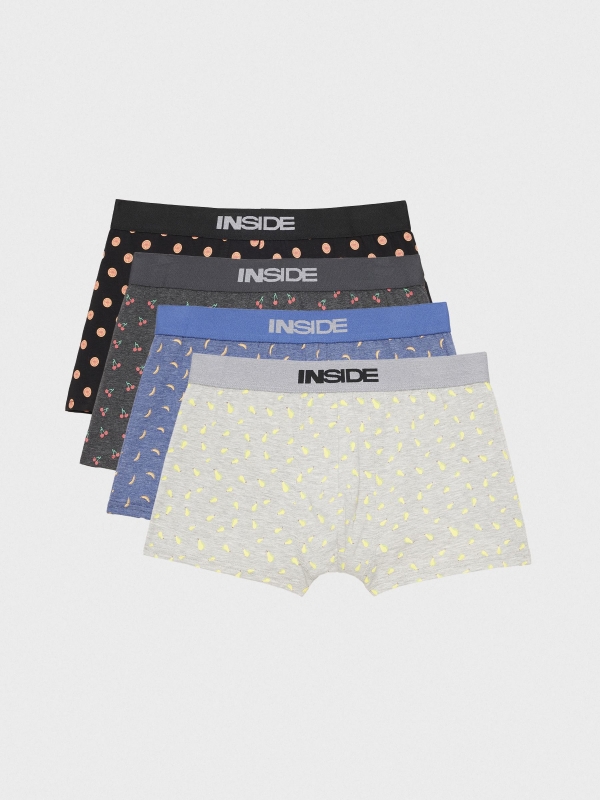 Calzoncillos boxer estampados 4 unid multicolor