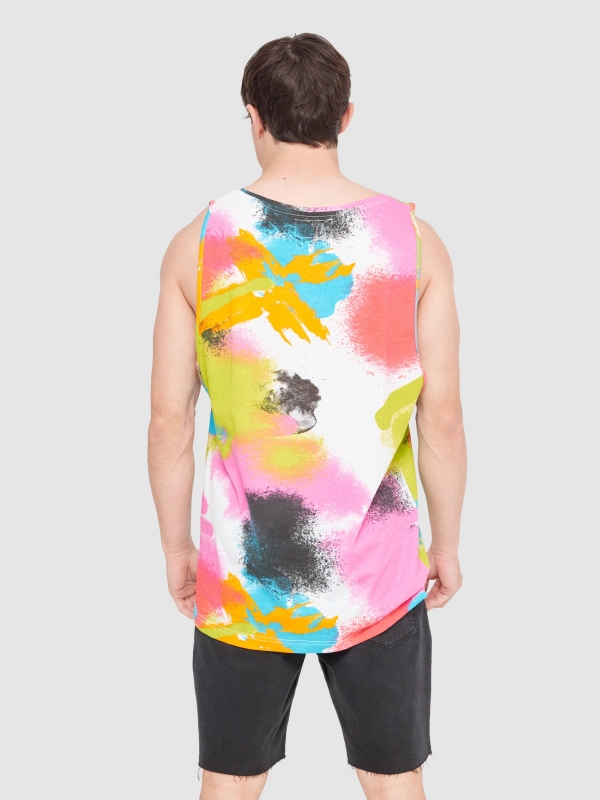 Graffiti tank top white middle back view