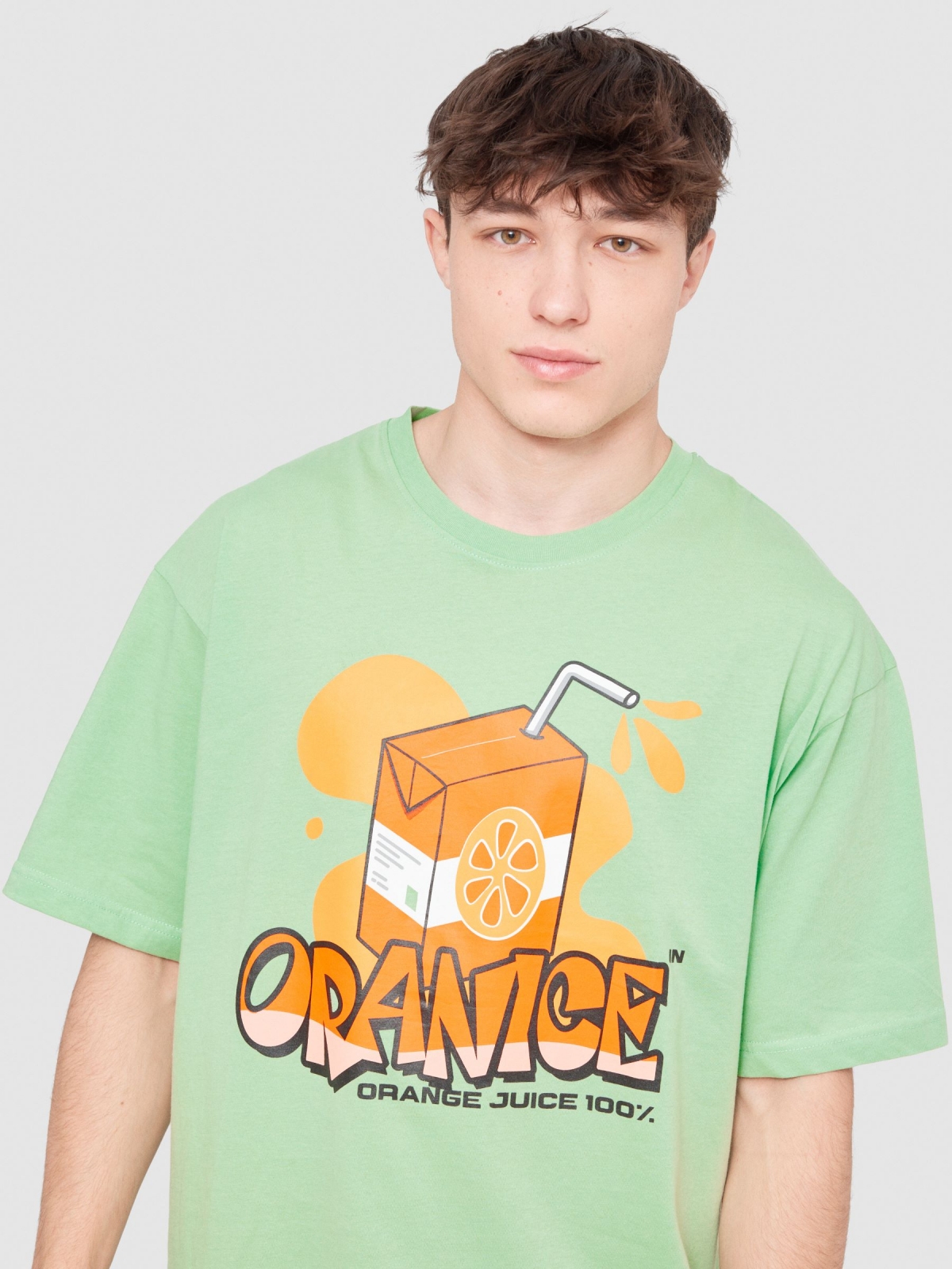 Camiseta Juice menta vista detalle