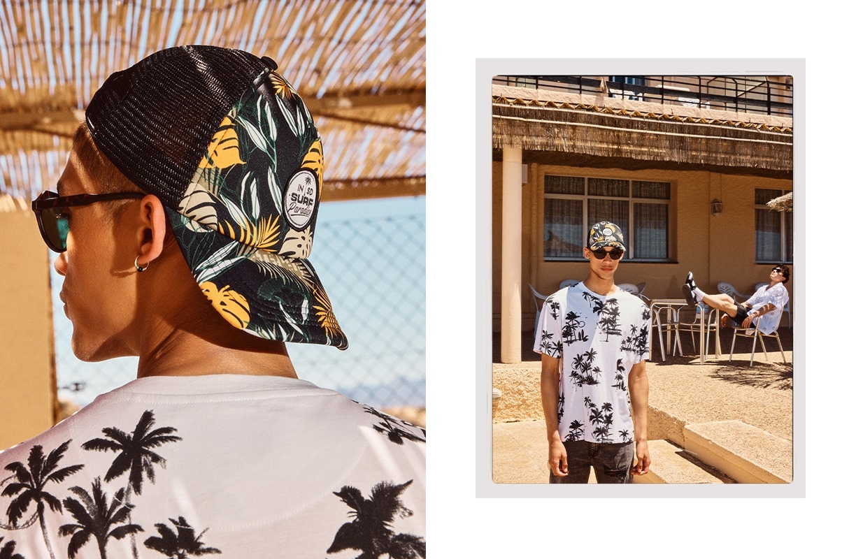 Boné trucker surf multicolorido