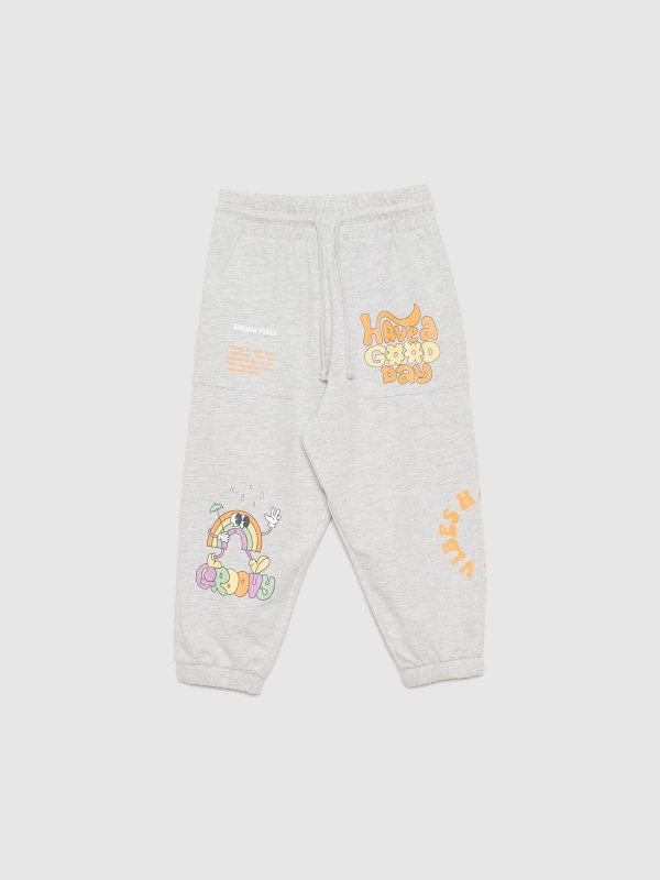  Calça capri jogger estampada melange meio