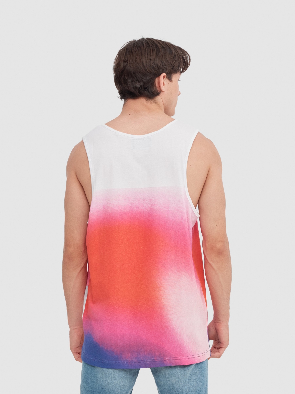 Gradient tank top white middle back view