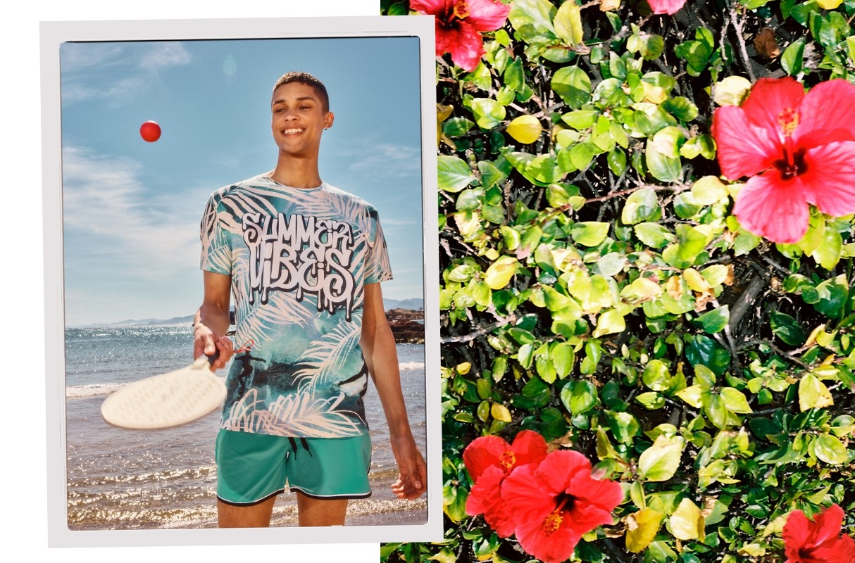 Camiseta Surf blanco vista media frontal