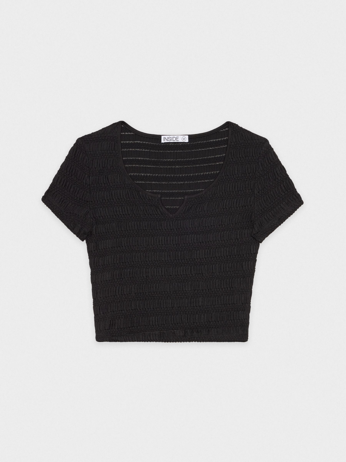  Textured crop top black