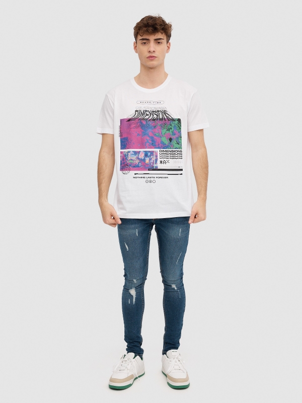 Camiseta Dimensions blanco vista general frontal