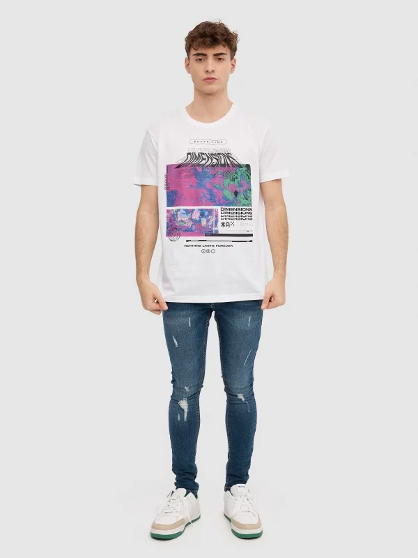 Camiseta Dimensions blanco vista general frontal