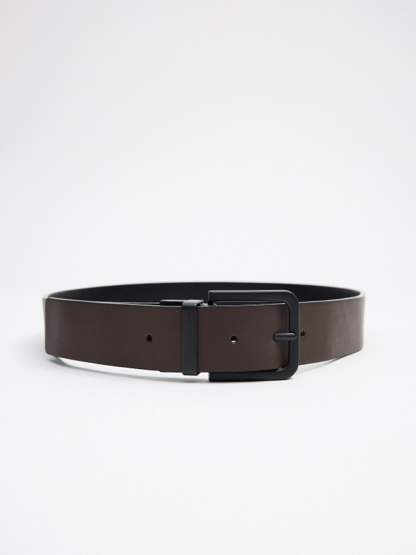 Reversible belt brown detail view