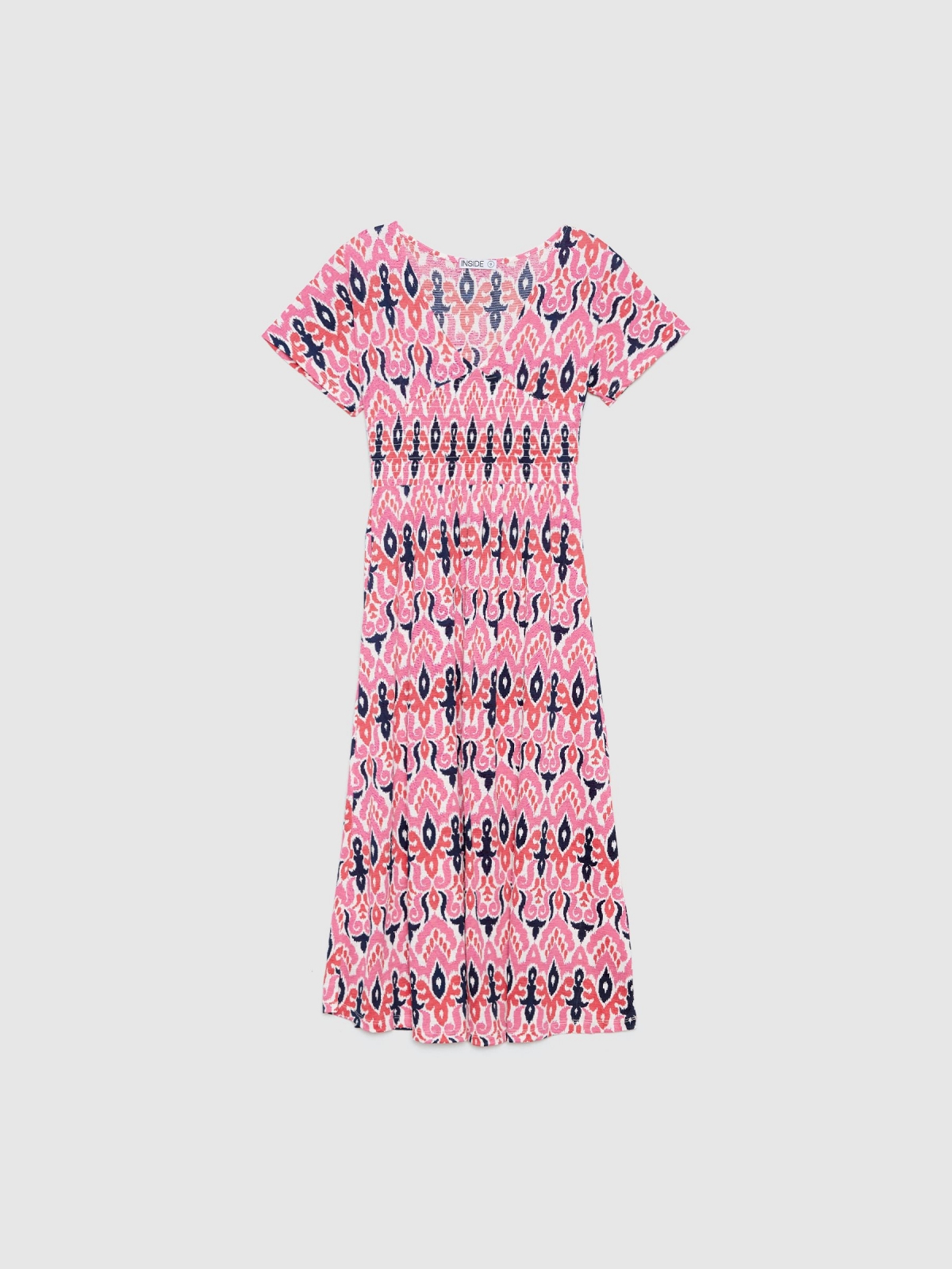  Spear print midi dress fuchsia