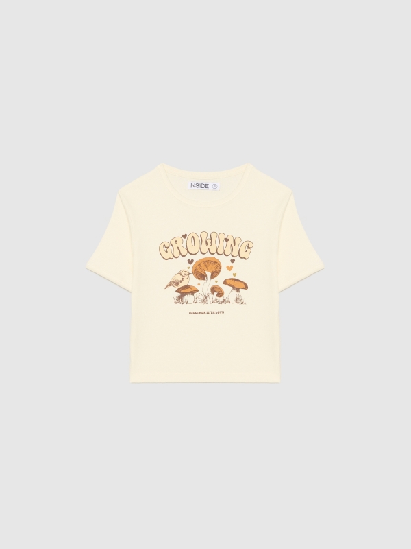  Camiseta rib Growing blanco roto