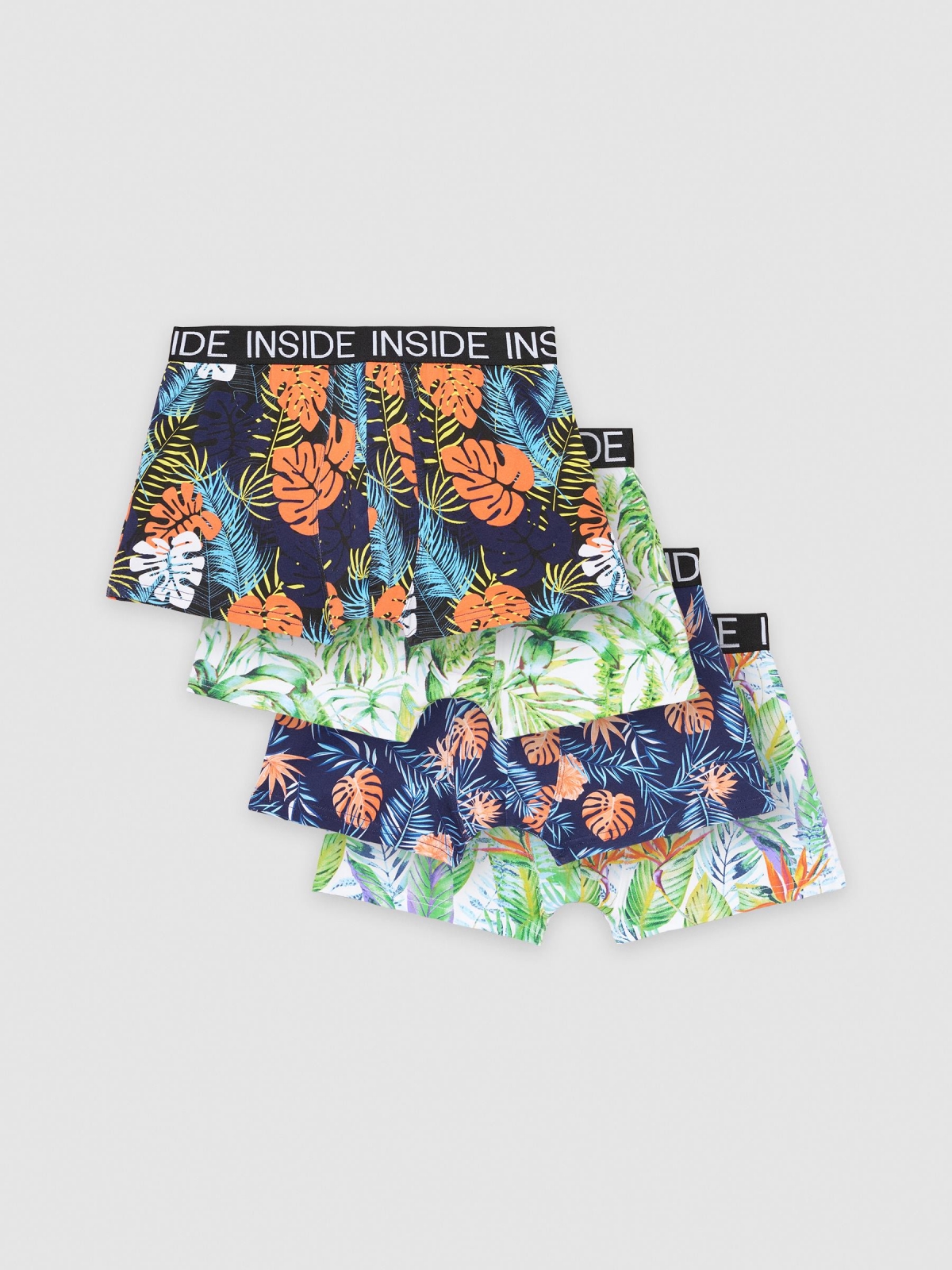 Cuecas boxer tropicais pack 4 multicolorido