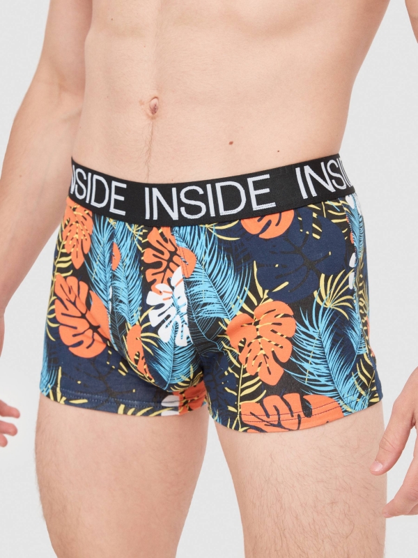 Cuecas boxer tropicais pack 4 multicolorido vista geral frontal