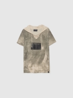 %Pto% Brush hooded t-shirt areia