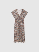 %Pto% Elastic waist midi dress multicolor