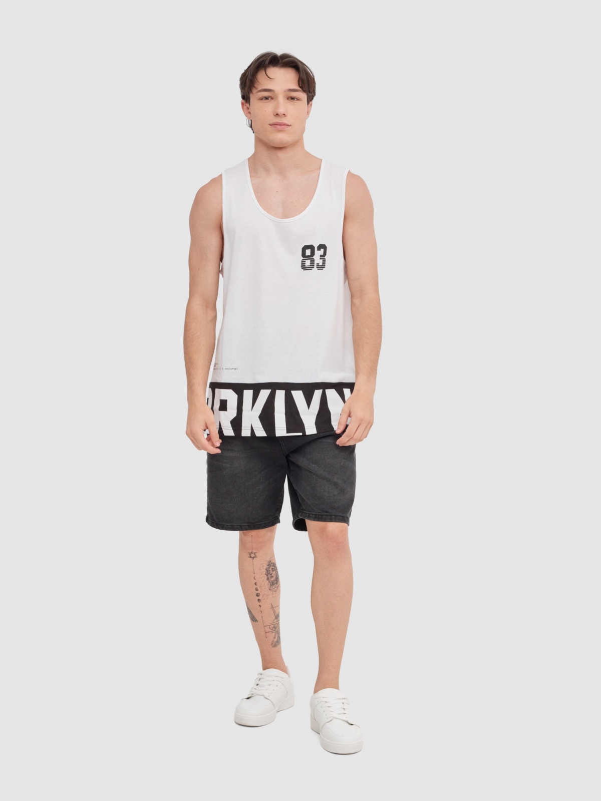 Broklyn tank top white front view