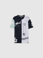 %Pto% Camiseta color block pintura azul marino