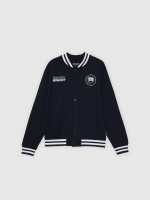 %Pto% Camisola desportiva aberta azul marinho
