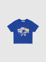%Pto% Festival Wave crop top electric blue