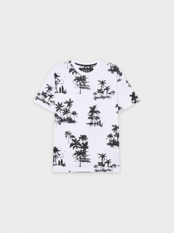  Camiseta paisajes playeros blanco