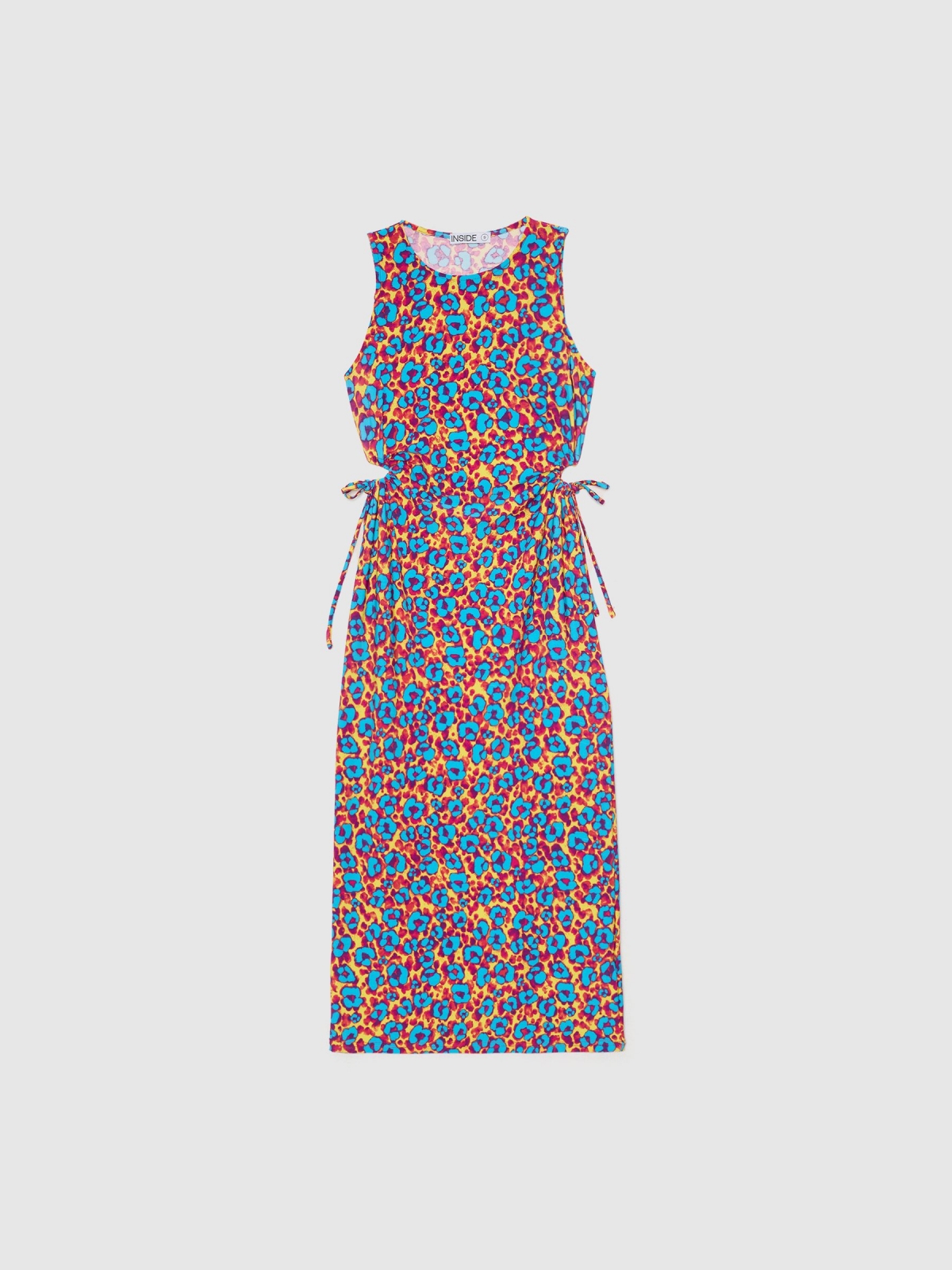  Vestido midi cut-out cintura multicolor