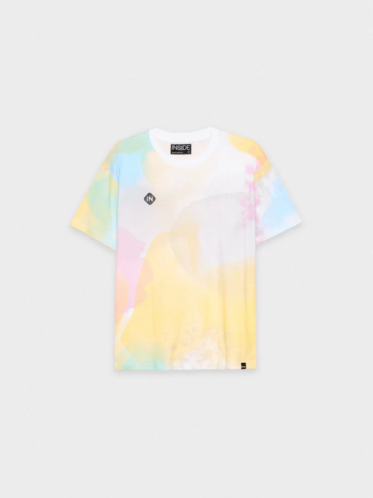  Camiseta manchas acuarela blanco
