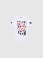 %Pto% Camiseta oversize ilustración japonesa blanco