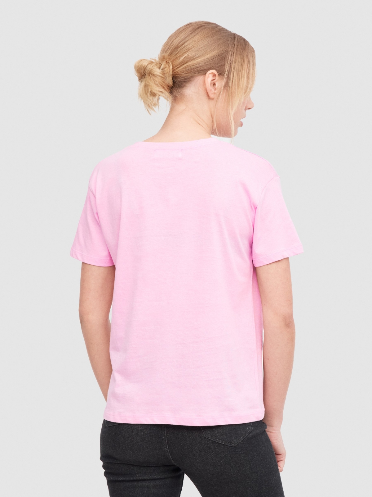 Camiseta Beach Happy magenta vista media trasera