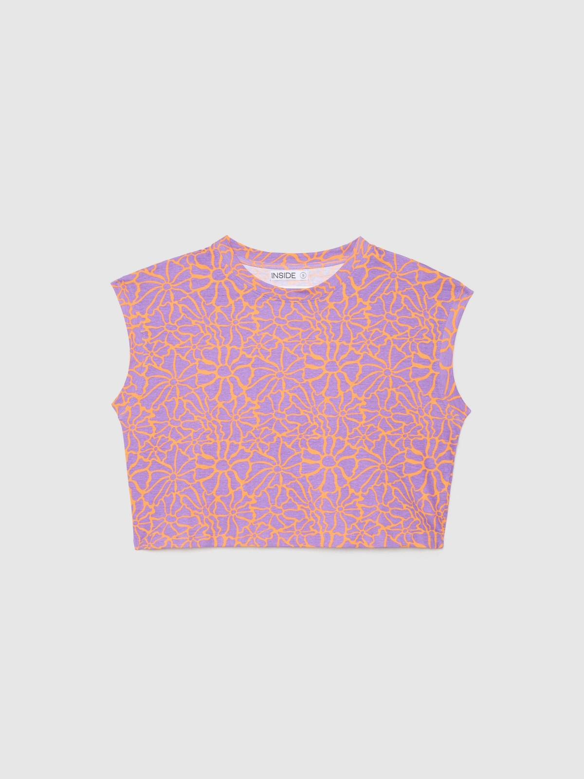  Crop top flores lila